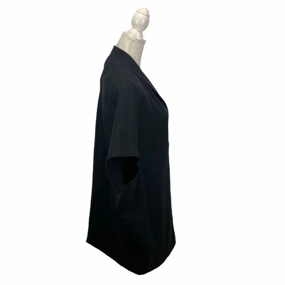Marla Wynne Long Cape/Cocoon Blazer Black Heavy‎ S